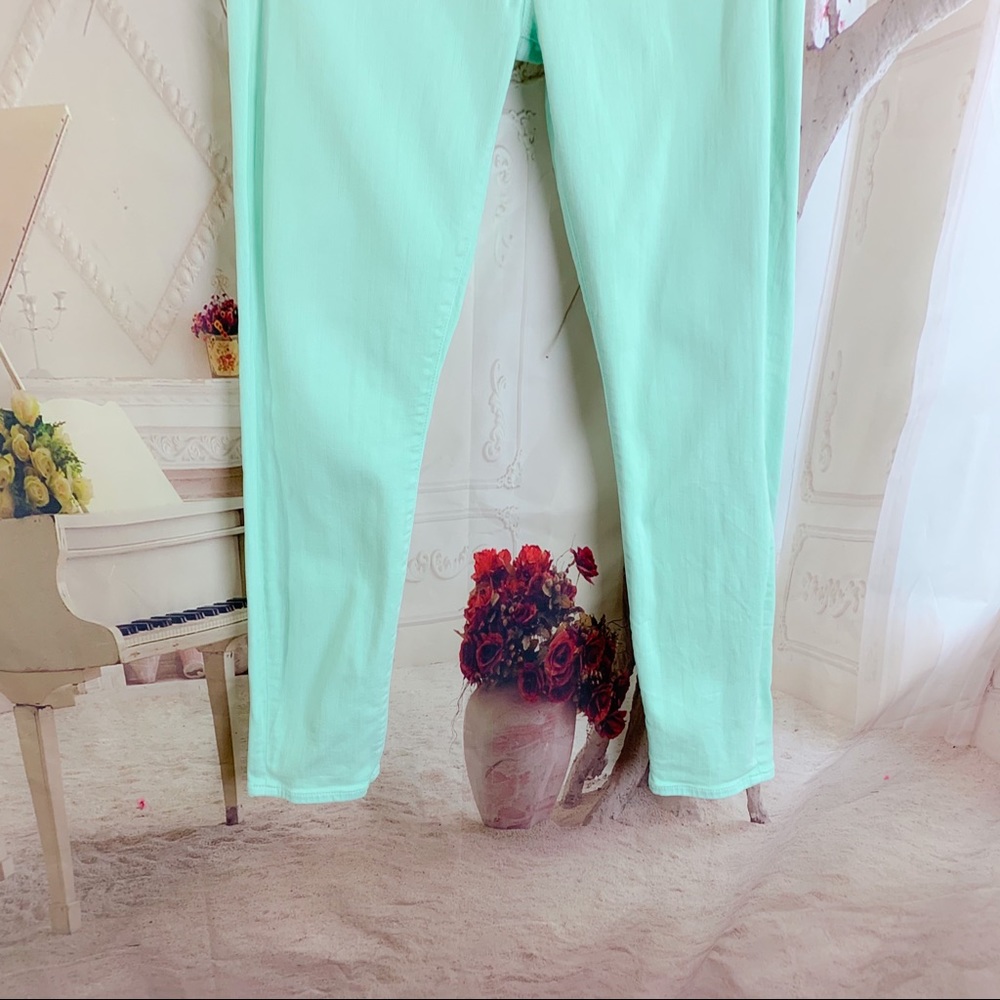 Vince Ankle Skinny Jeans in Light Mint - Picture 4 of 11